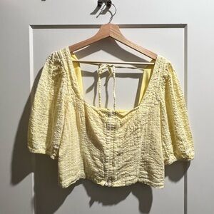American Eagle Yellow Gingham Blouse